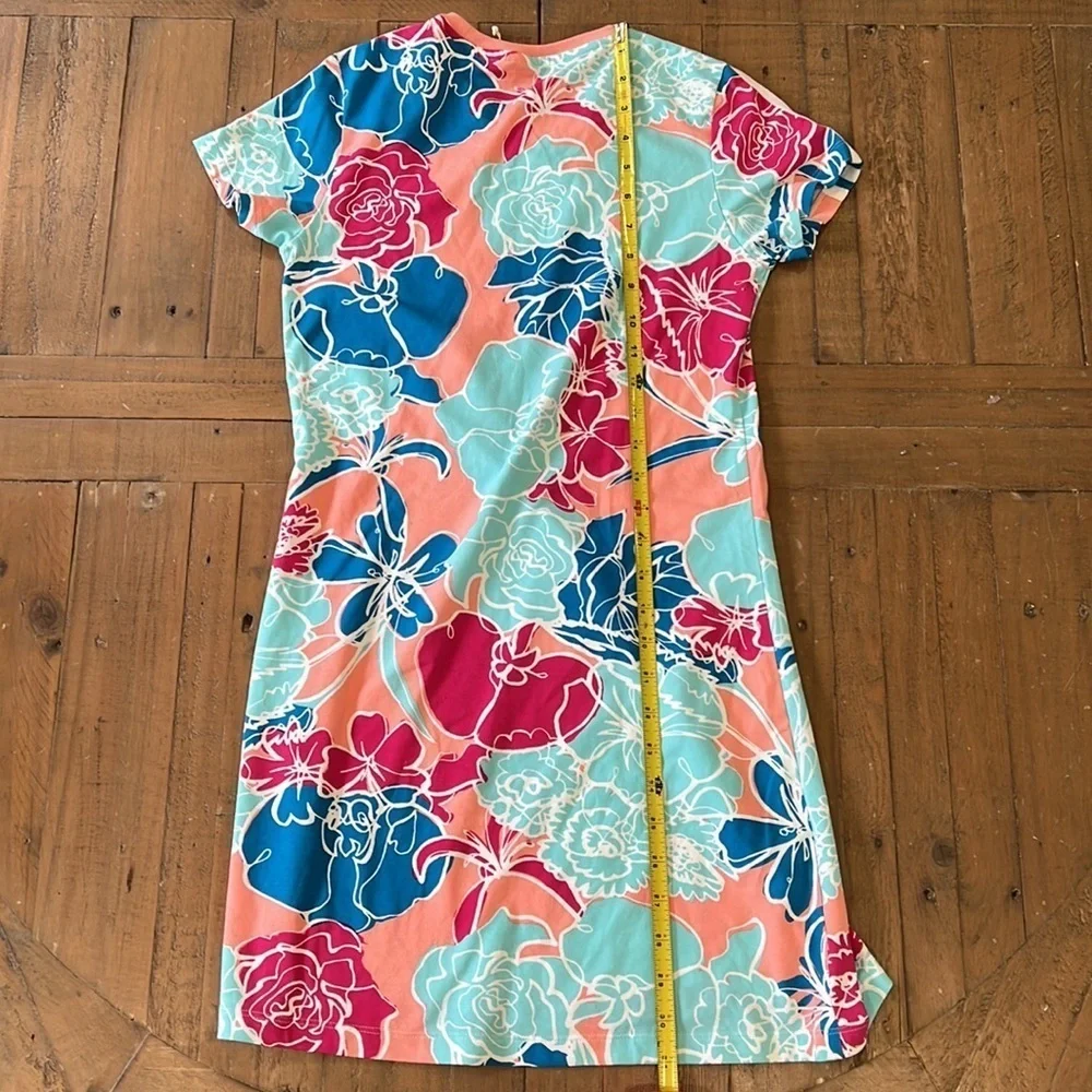 Adidas tee shirt dress pink flowers
